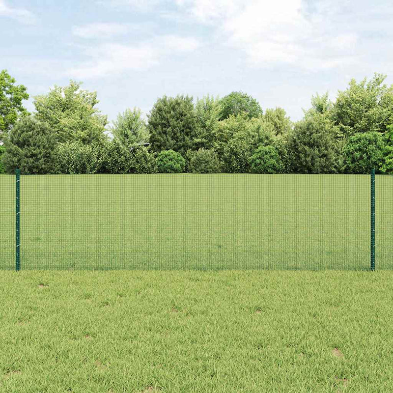 Valla vidaxxl con poste verde 0,6 x 10 m acero y PVC
