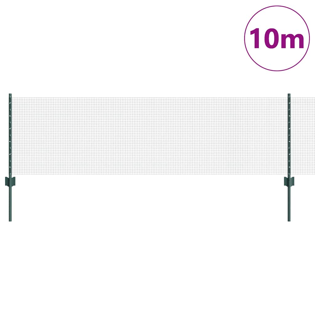 Valla vidaxxl con poste verde 0,6 x 10 m acero y PVC
