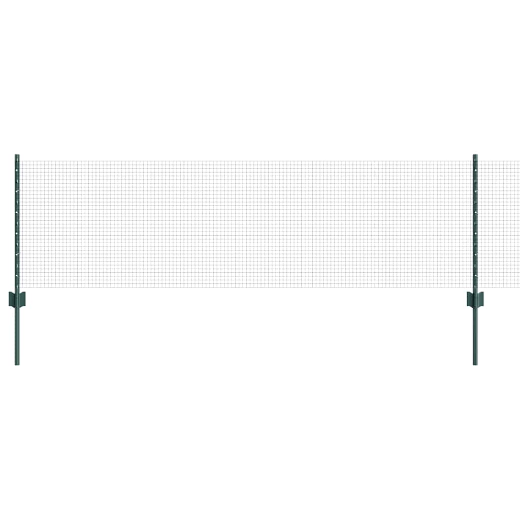 Valla vidaxxl con poste verde 0,6 x 10 m acero y PVC