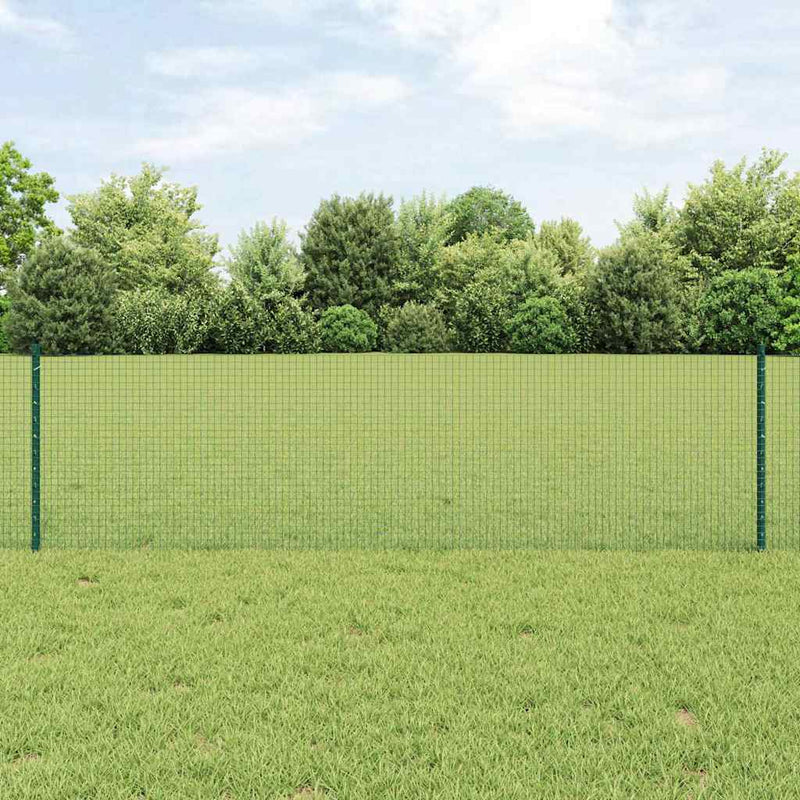 Valla vidaxxl con poste verde 0,6 x 10 m acero y PVC
