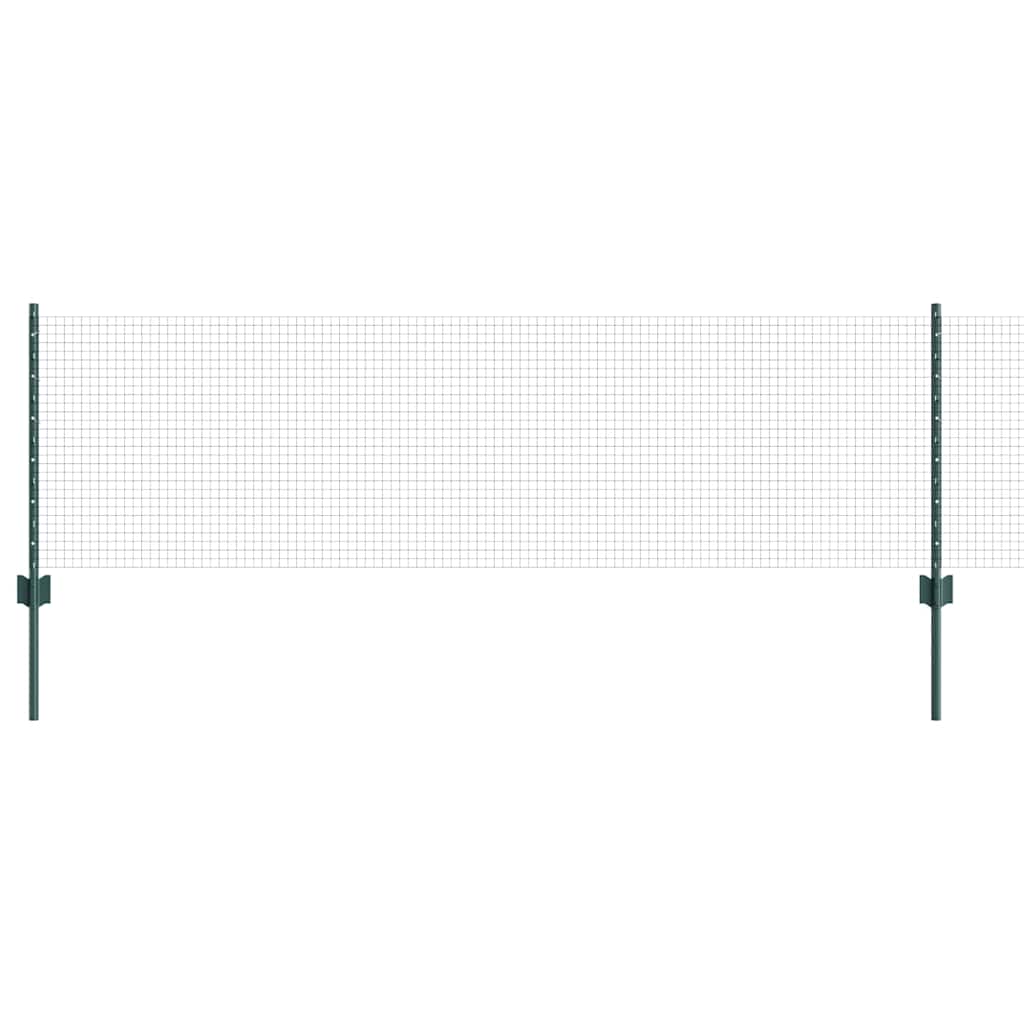 Valla vidaxxl con poste verde 0,6 x 10 m acero y PVC