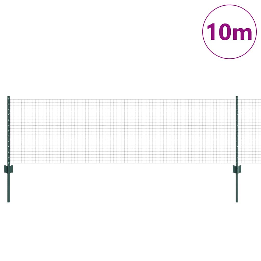 Valla vidaxxl con poste verde 0,6 x 10 m acero y PVC