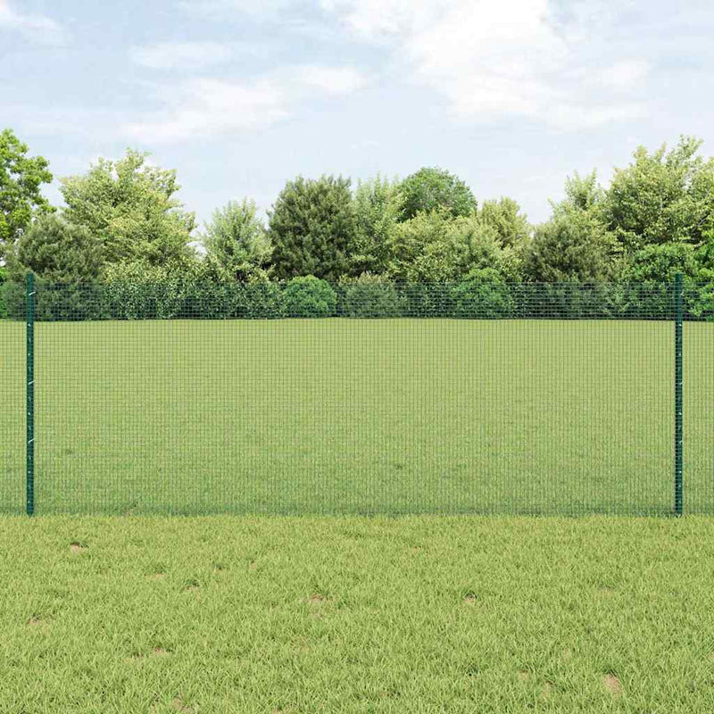Valla vidaxl con poste verde 0,8 x 10 m acero y PVC