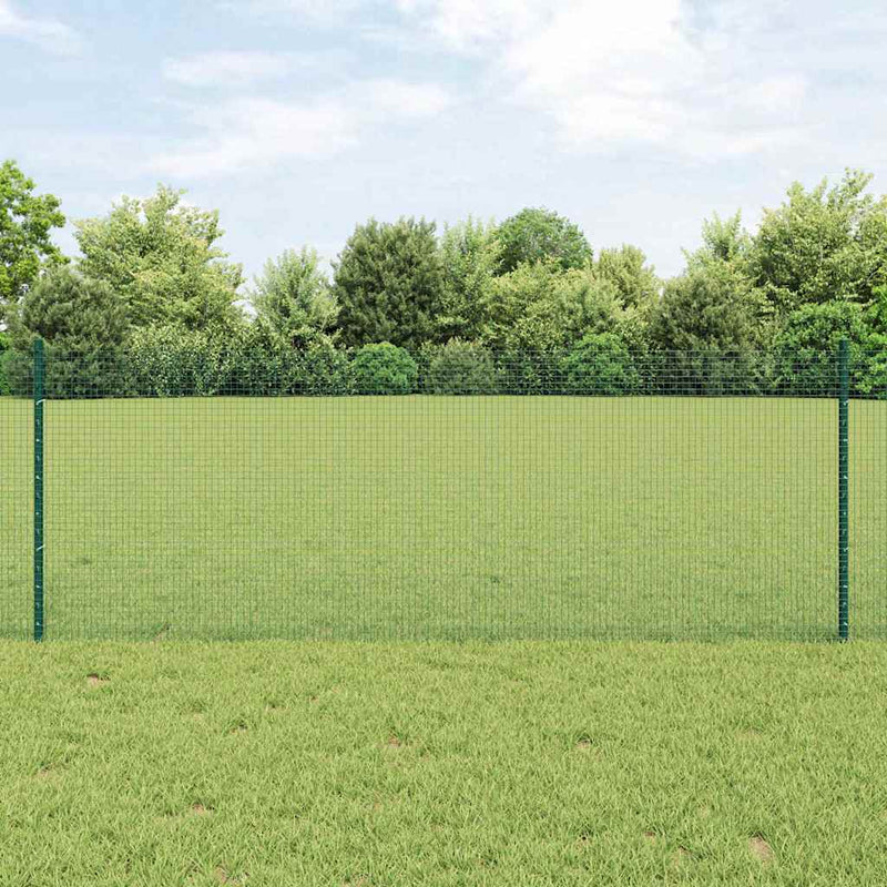Valla vidaxl con poste verde 0,8 x 10 m acero y PVC