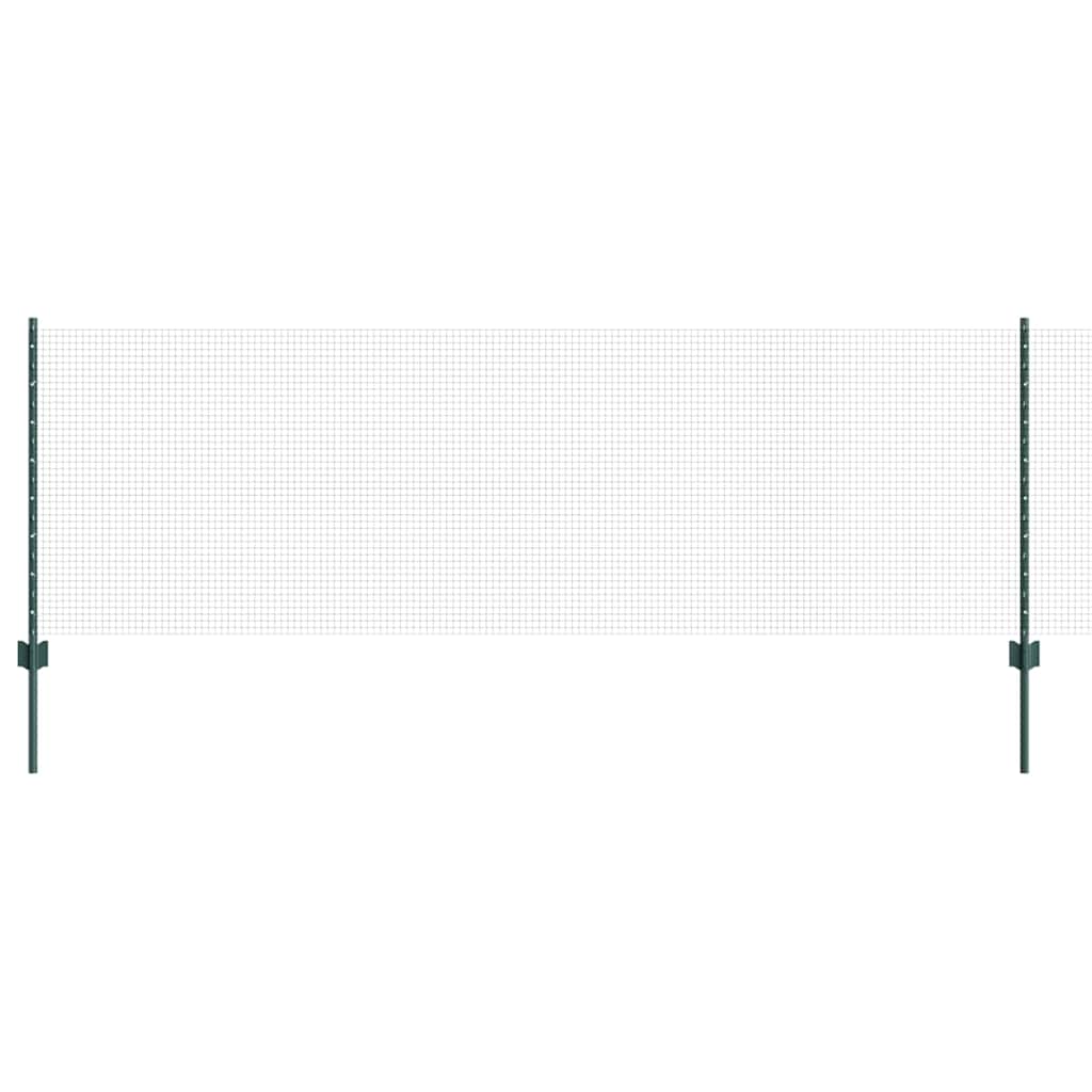 Valla vidaxl con poste verde 0,8 x 10 m acero y PVC