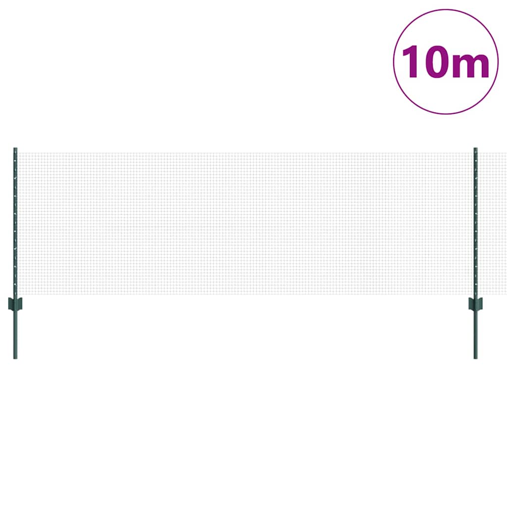 Valla vidaxl con poste verde 0,8 x 10 m acero y PVC