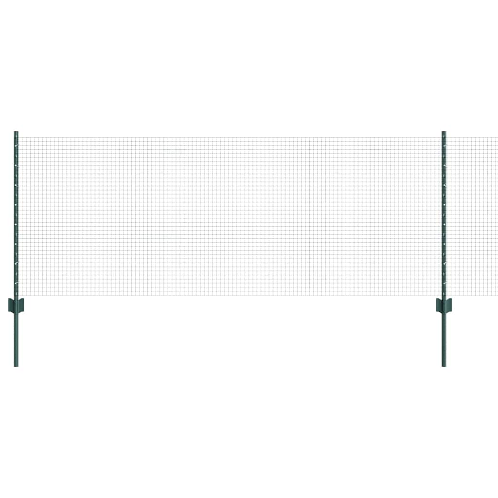 Valla vidaxl con poste verde 0,8 x 10 m acero y PVC