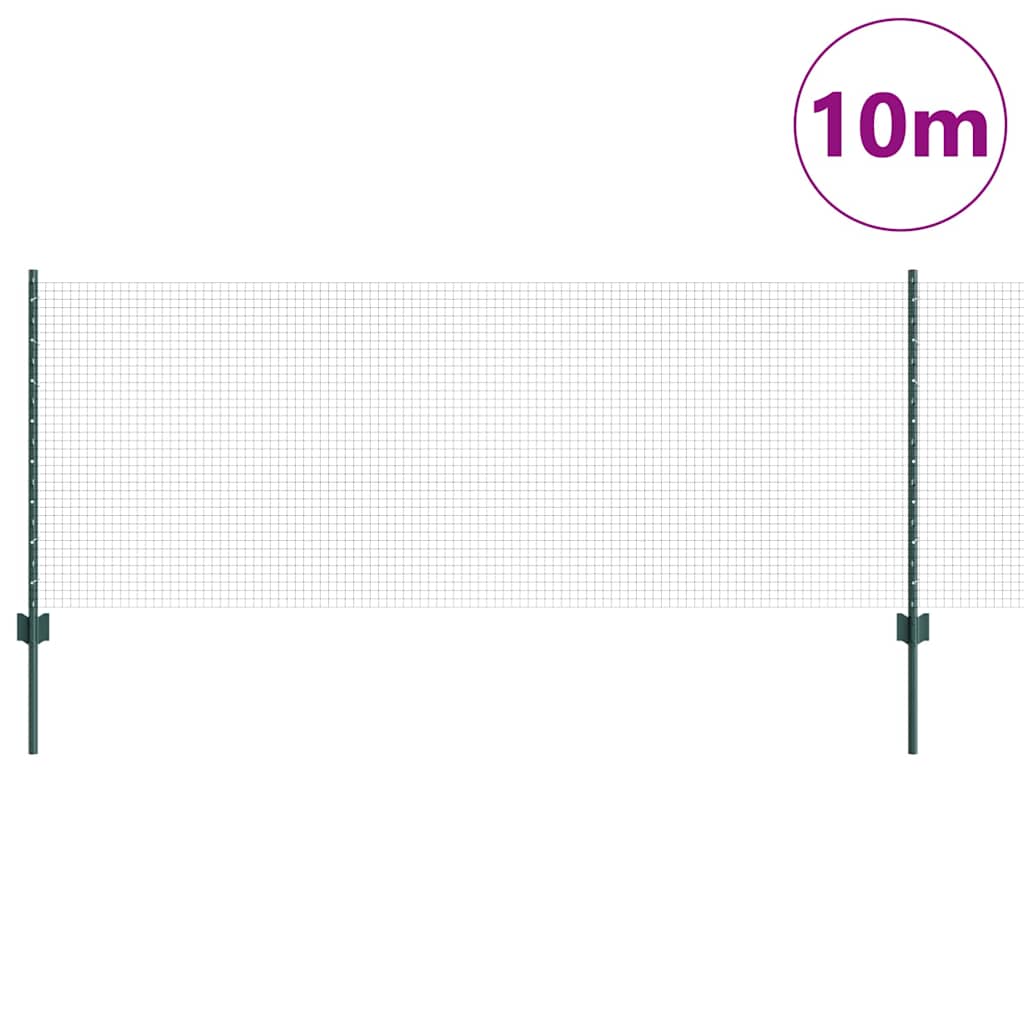 Valla vidaxl con poste verde 0,8 x 10 m acero y PVC