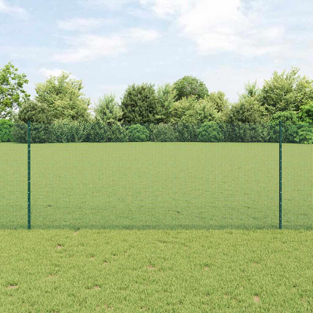 Valla vidaxxl con poste verde 1 x 10 m acero