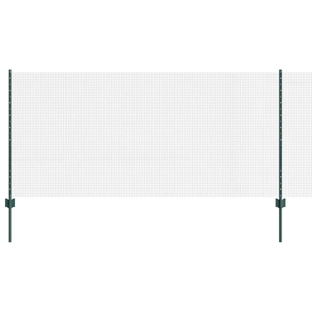 Valla vidaxxl con poste verde 1 x 10 m acero