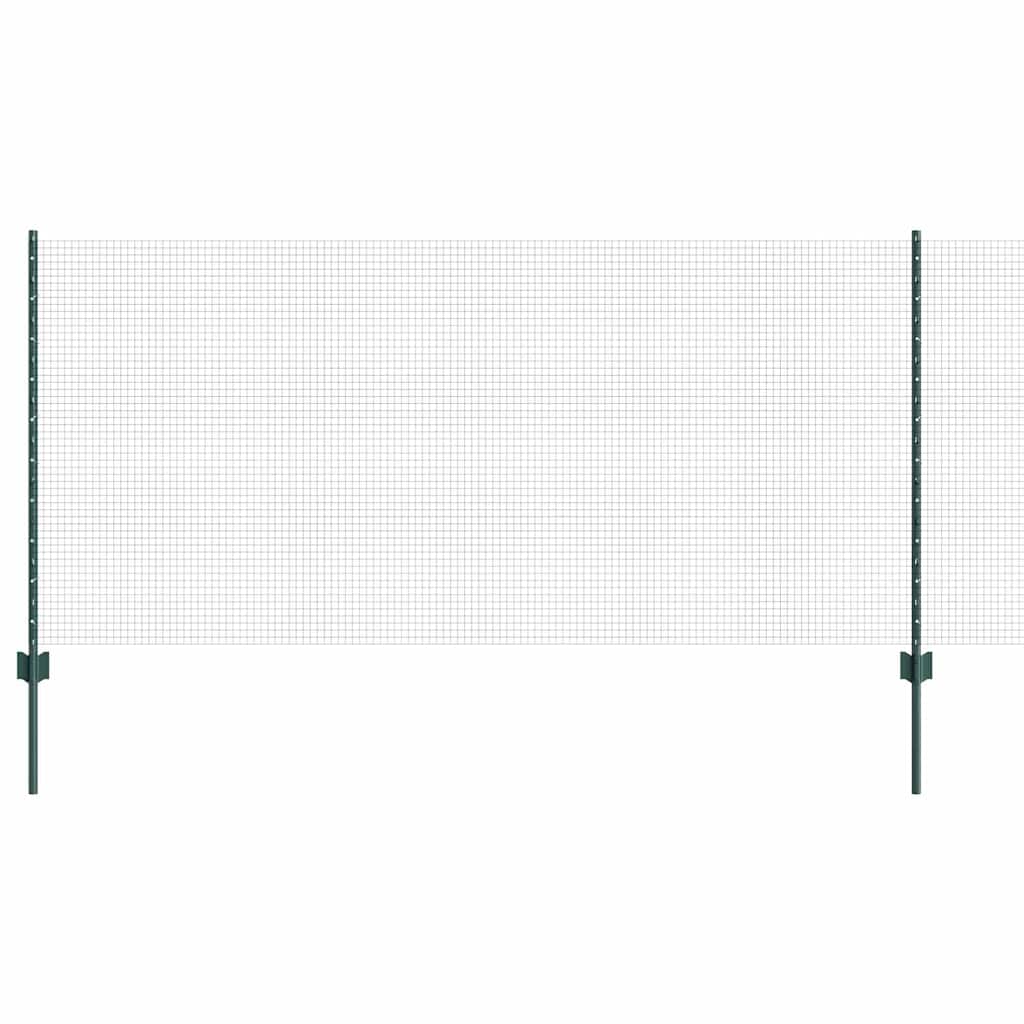 Valla vidaxxl con poste verde 1 x 10 m acero