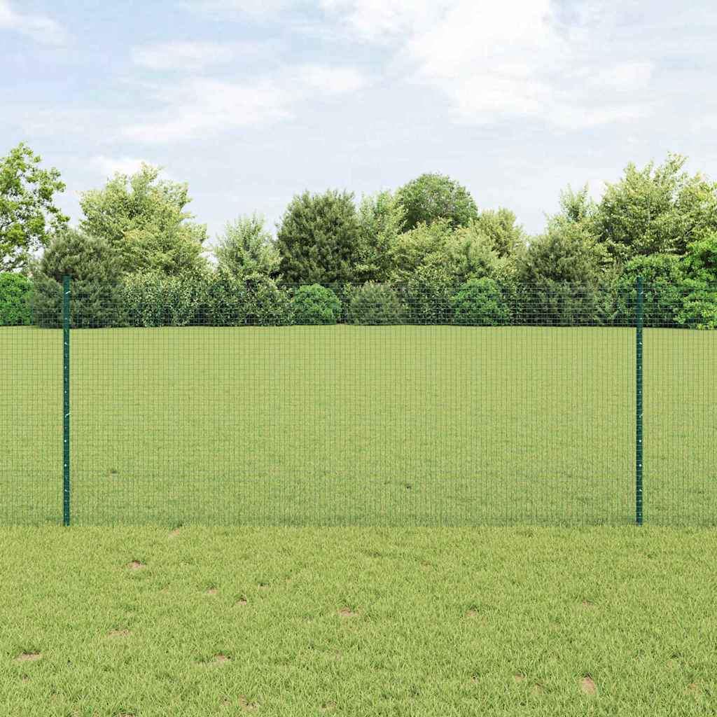 Valla vidaxxl con poste verde 1 x 10 m acero