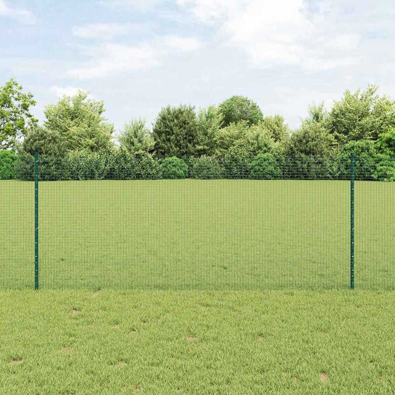 Vidaxl hek met paal groen 1 x 10 m staal