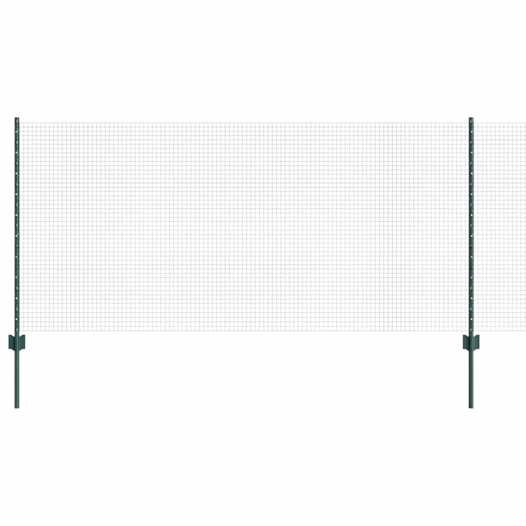 Valla vidaxxl con poste verde 1 x 10 m acero