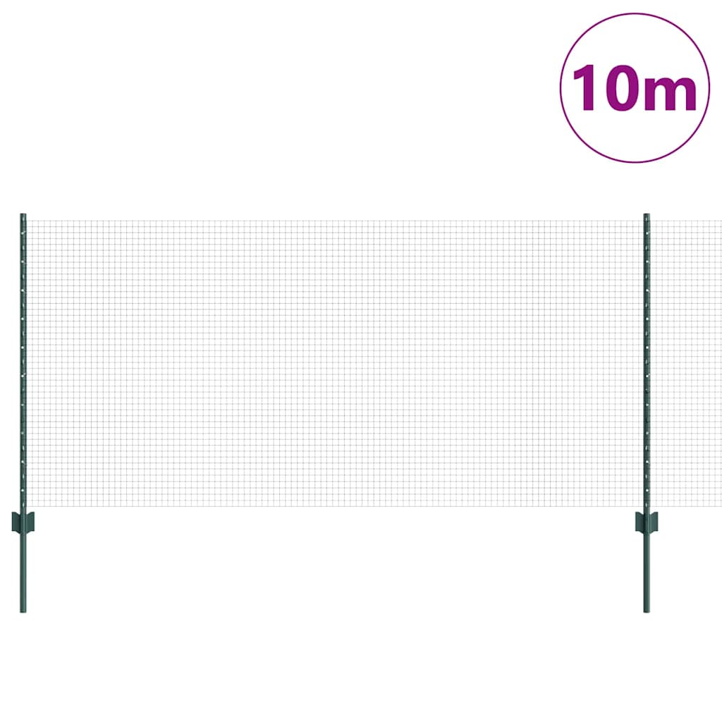 Valla vidaxxl con poste verde 1 x 10 m acero