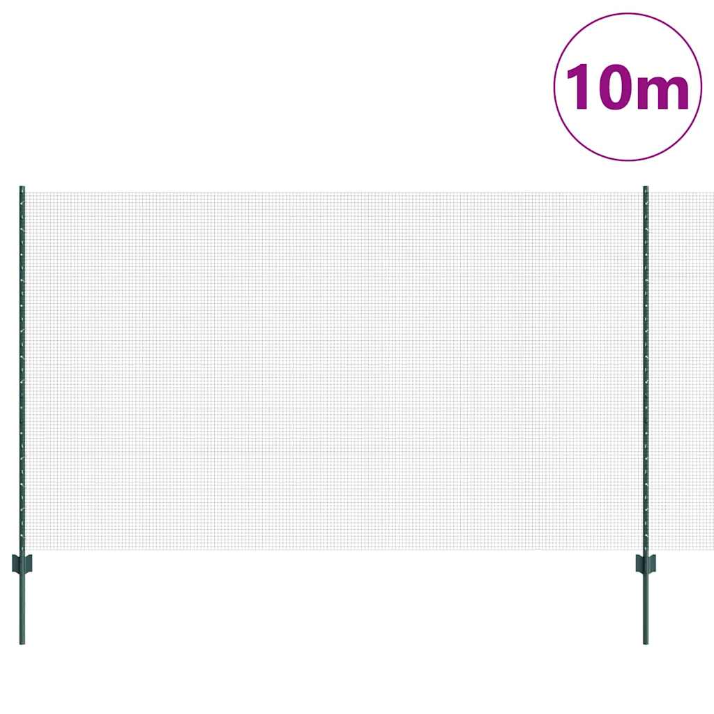 Valla vidaxxl con poste verde 1,4 x 10 m acero y PVC
