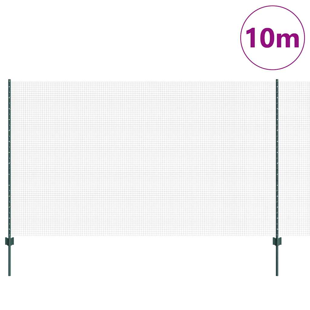 Recinzione Vidaxxl con palo verde 1,4 x 10 m in acciaio e PVC
