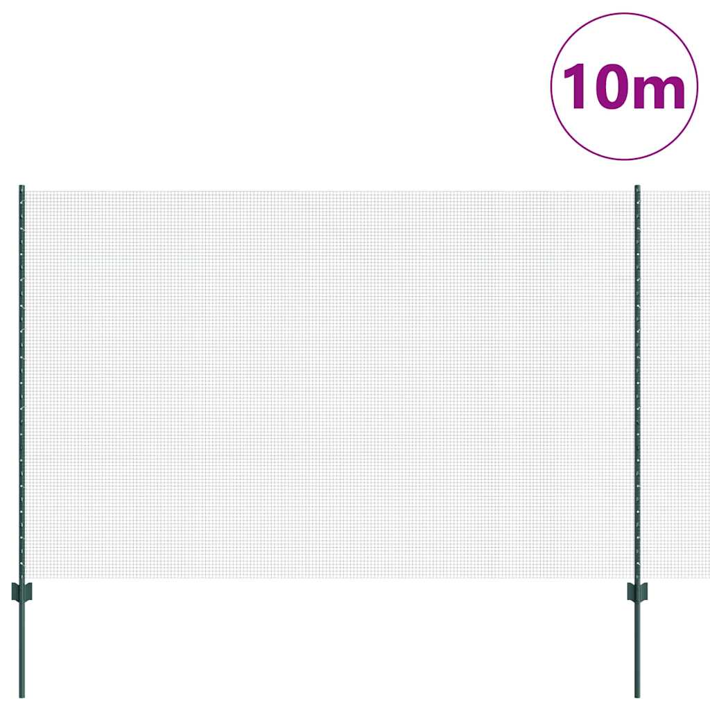 Valla vidaxl con poste verde 1,6 x 10 m acero y PVC