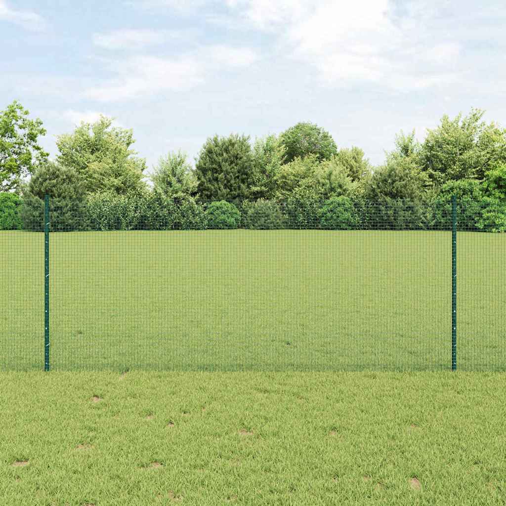 Valla vidaxxl con poste verde 1 x 25 m acero
