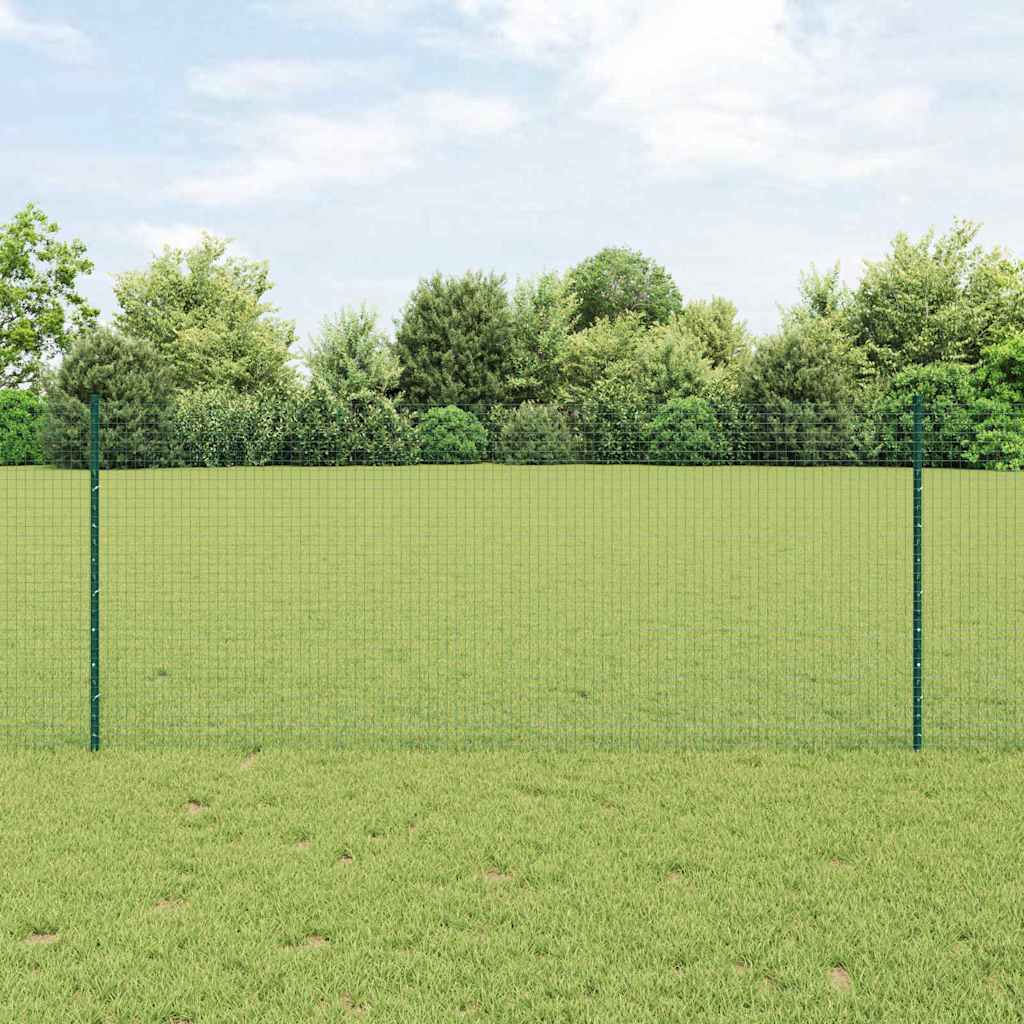 Valla vidaxxl con poste verde 1 x 25 m acero