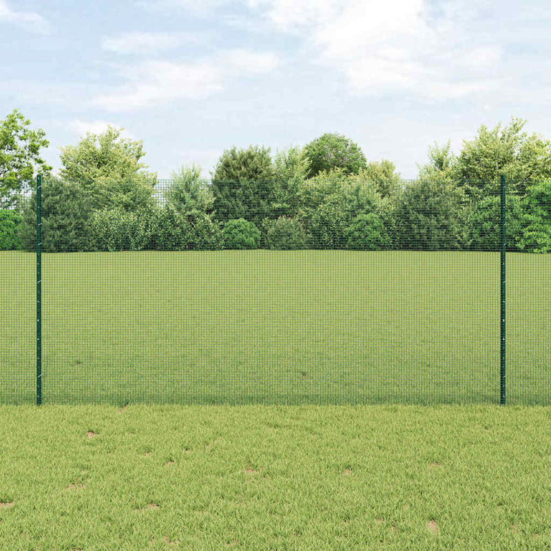 Valla vidaxl con poste verde 1,2 x 25 m acero y PVC