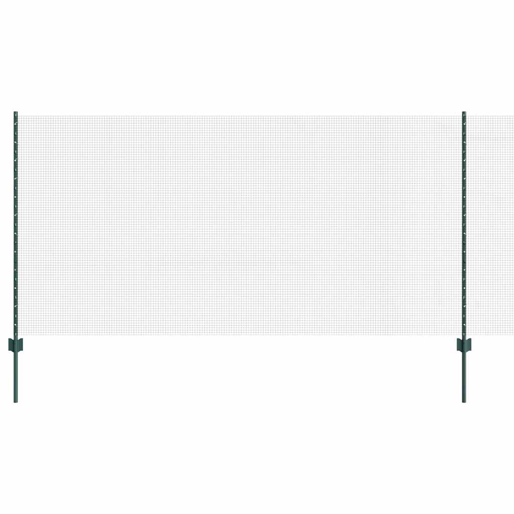 Valla vidaxl con poste verde 1,2 x 25 m acero y PVC