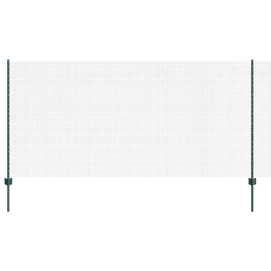 Valla vidaxl con poste verde 1,2 x 25 m acero y PVC