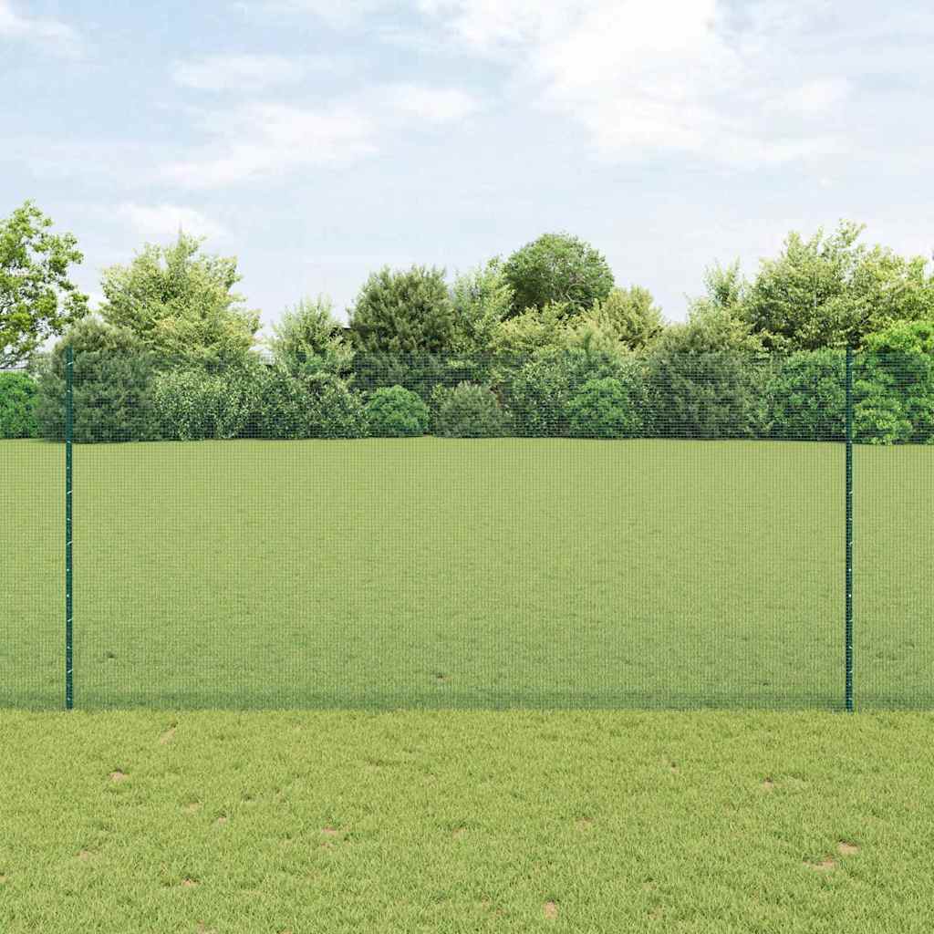 Recinzione Vidaxxl con palo verde 1,4 x 25 m in acciaio e PVC