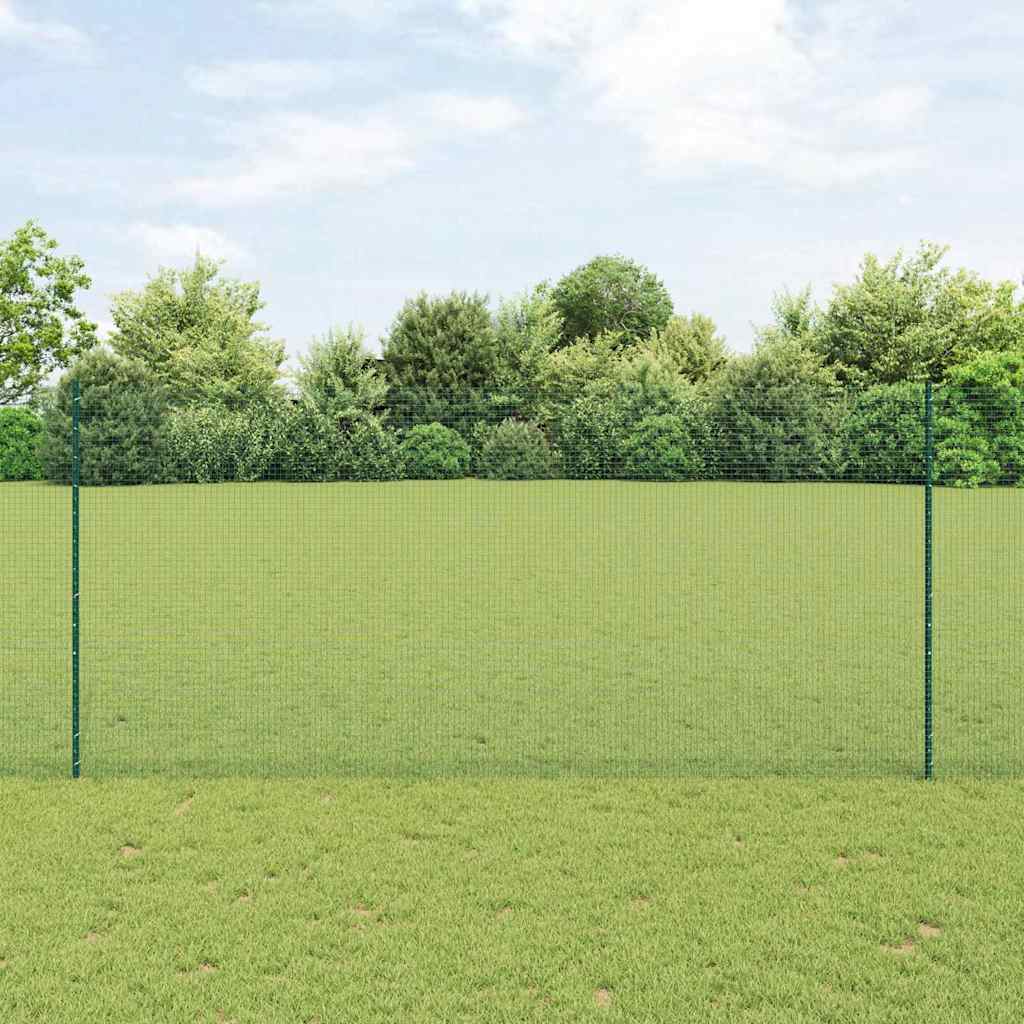 Recinzione Vidaxxl con palo verde 1,4 x 25 m in acciaio e PVC