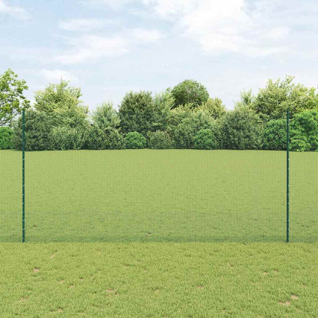 Recinzione Vidaxl con palo verde 1,5 x 25 m in acciaio e PVC