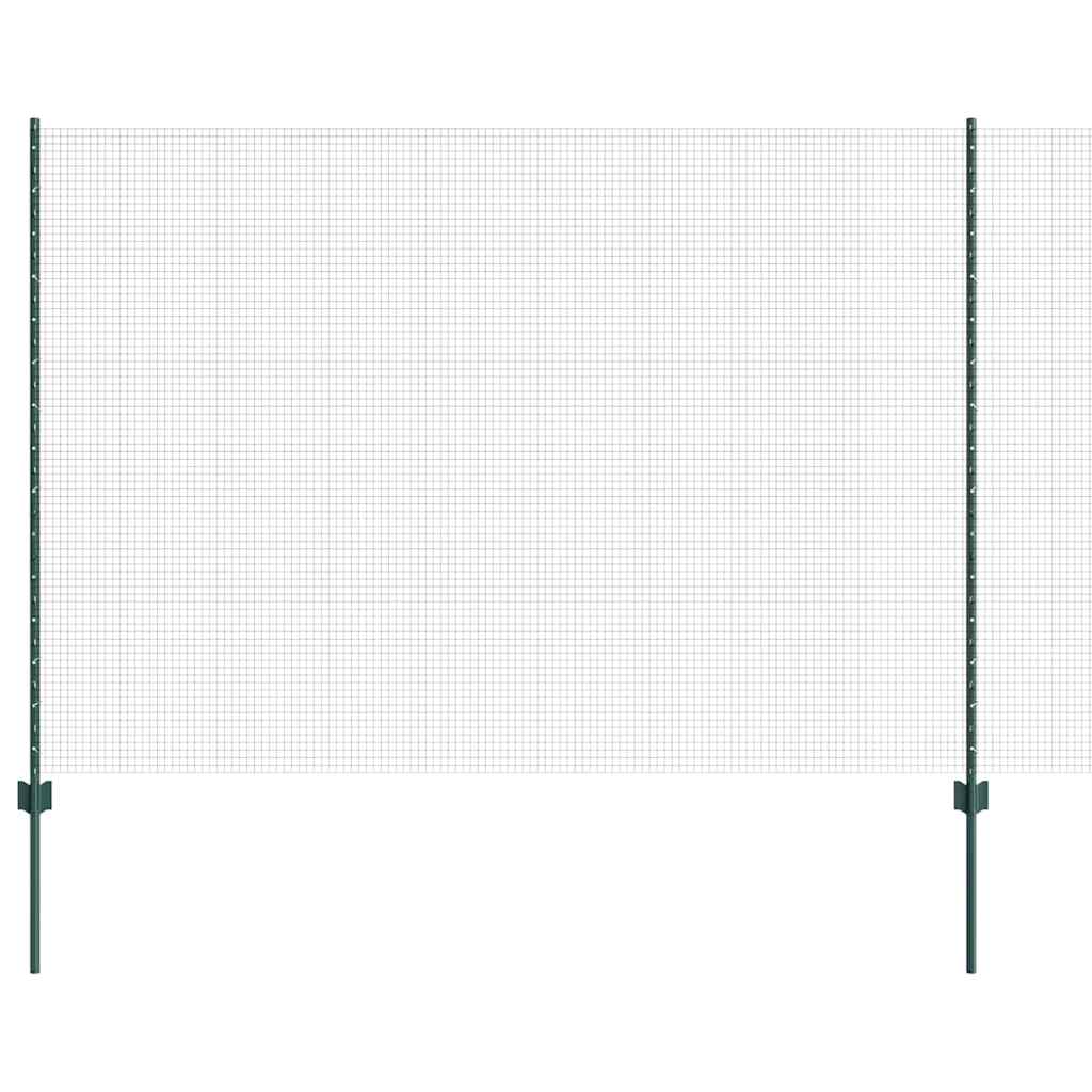 Valla vidaxl con poste verde 1,5 x 25 m acero y PVC