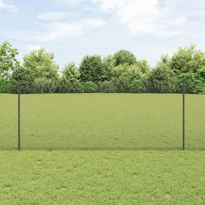 Valla vidaxxl con poste acero gris 1 x 10 m