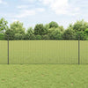 Vidaxl hek met paal grijs 1 x 10 m staal