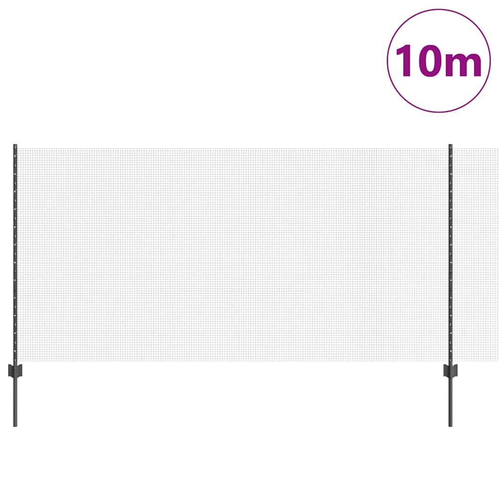 Valla vidaxl con poste gris 1,2 x 10 m acero y PVC