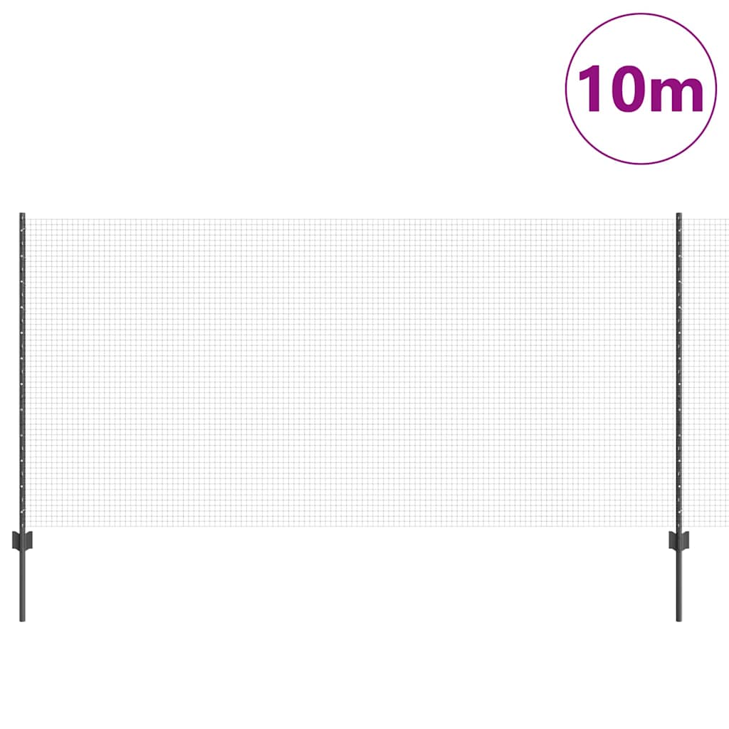 Valla vidaxl con poste gris 1,2 x 10 m acero y PVC