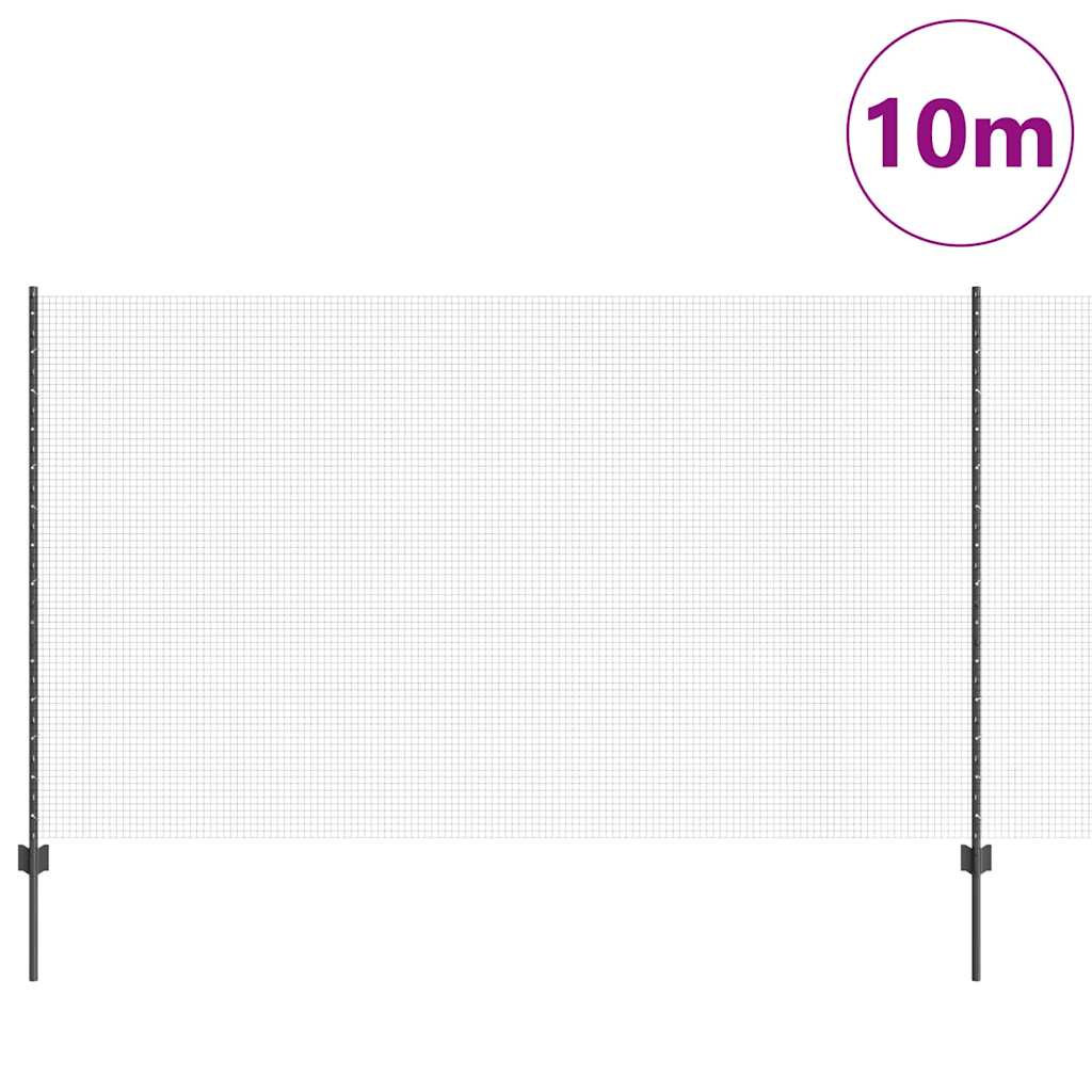 Valla vidaxl con poste gris 1,4 x 10 m acero y PVC