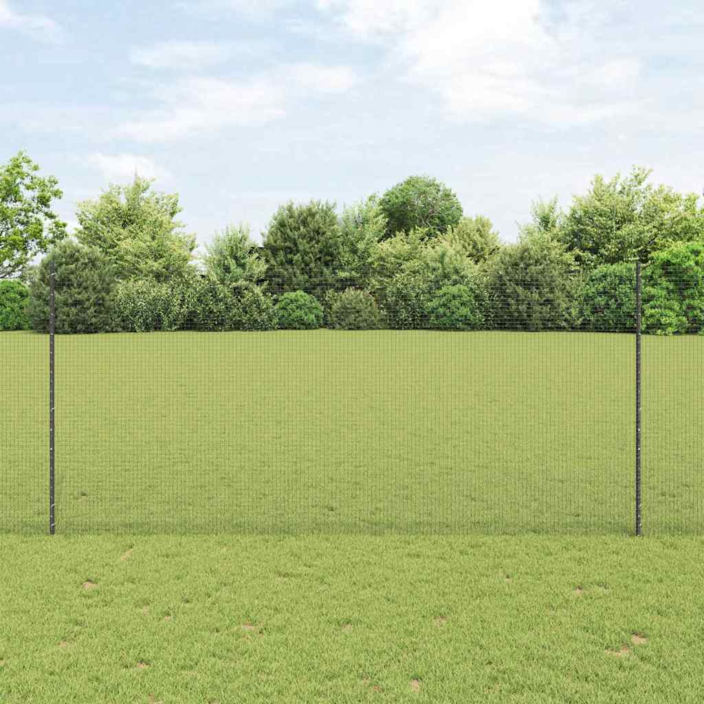 Vidaxl hek met paal grijs 1,4 x 10 m staal en pvc