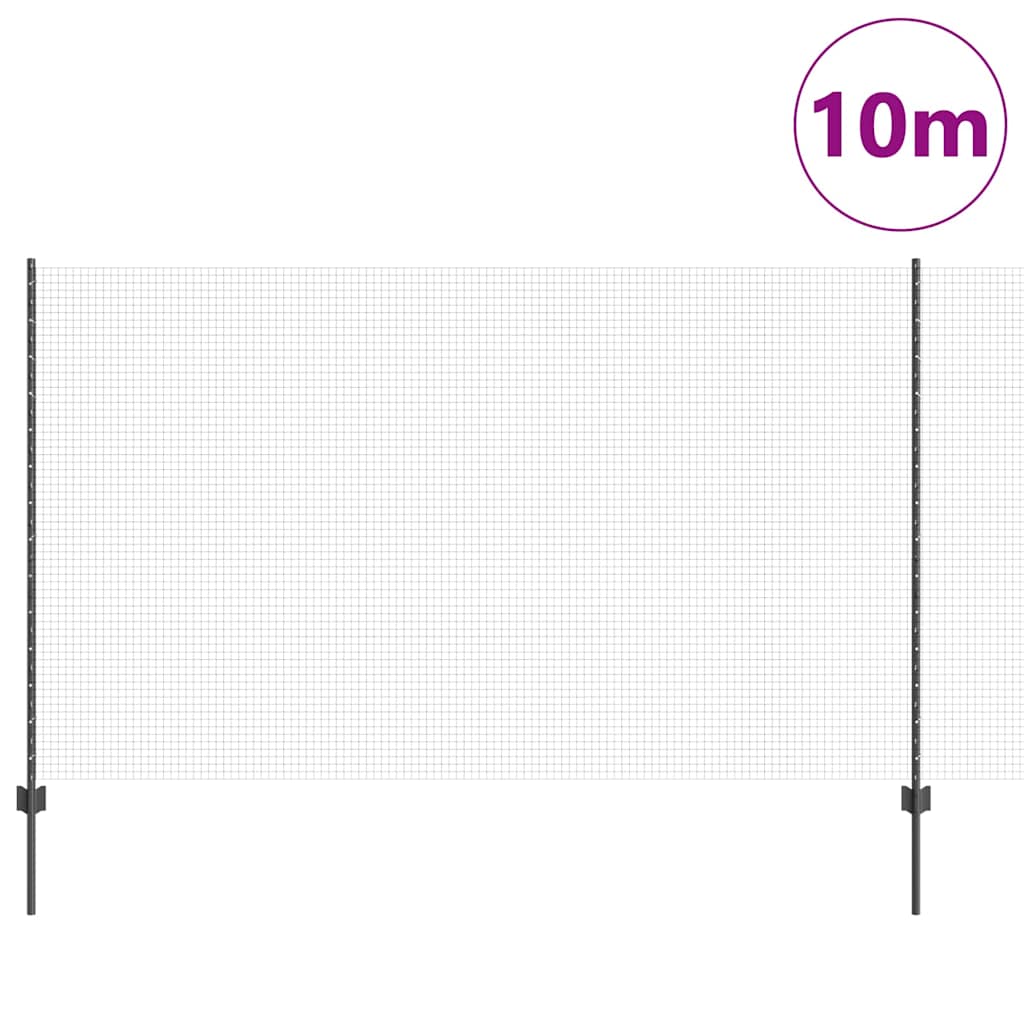 Valla vidaxl con poste gris 1,4 x 10 m acero y PVC