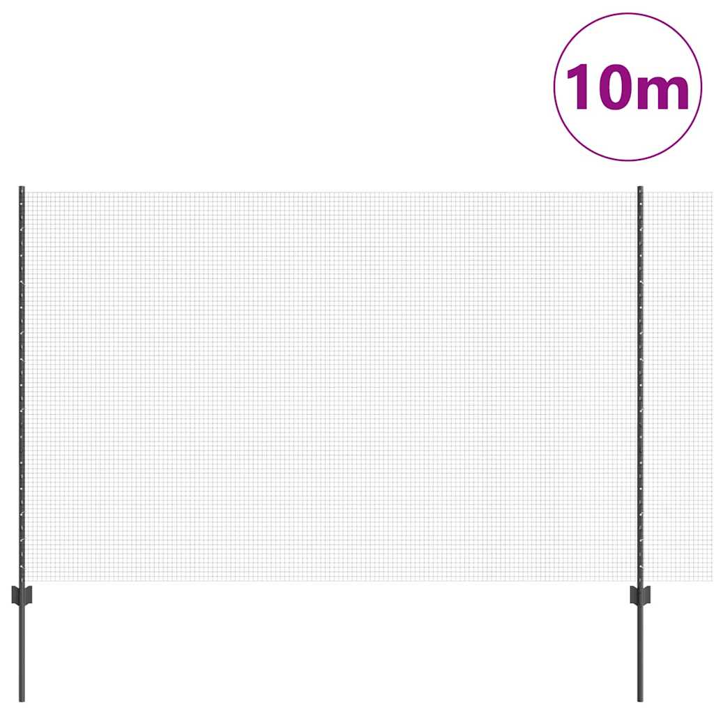 Recinzione Vidaxl con palo grigio 1,5 x 10 m in acciaio e PVC