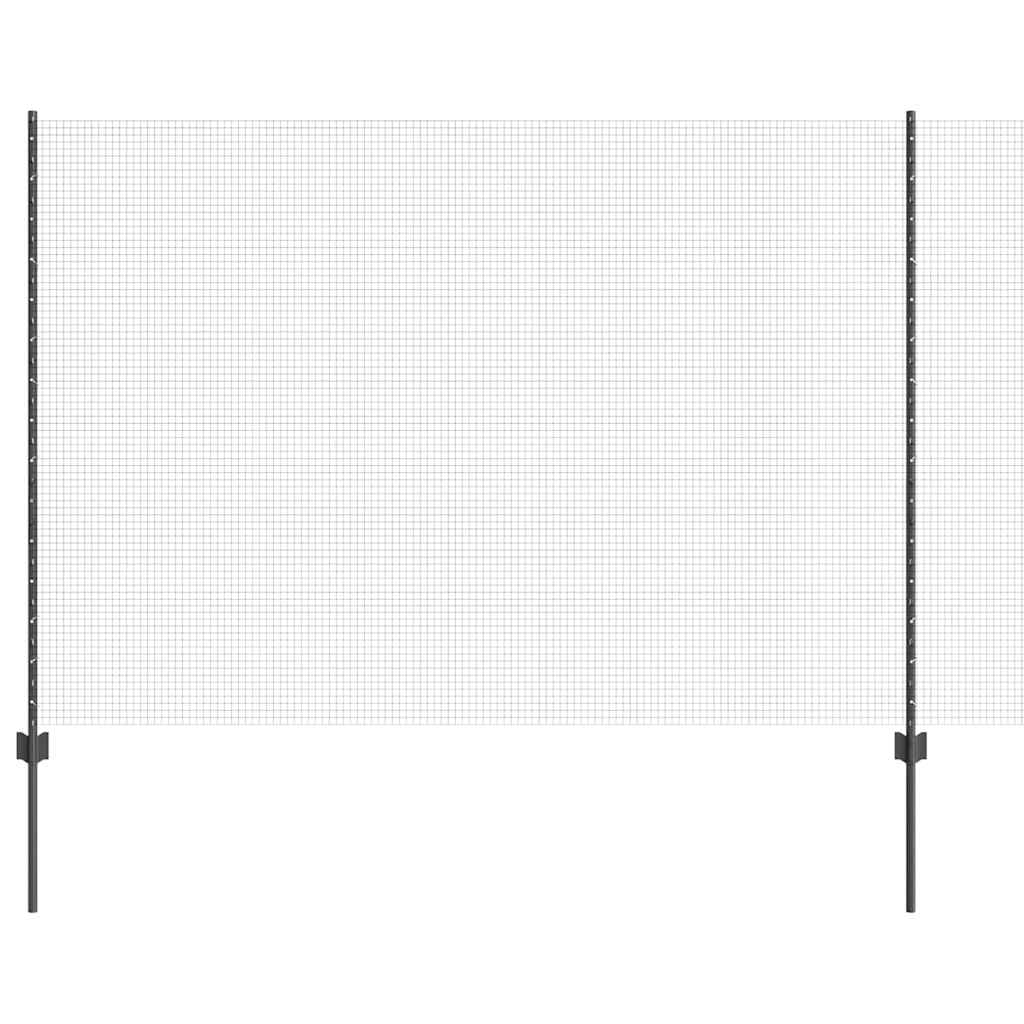 Valla vidaxl con poste gris 1,6 x 10 m acero y PVC