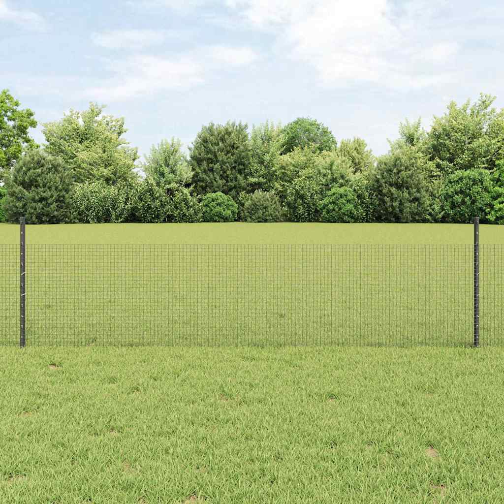 Valla vidaxxl con poste acero gris 0,5 x 25 m
