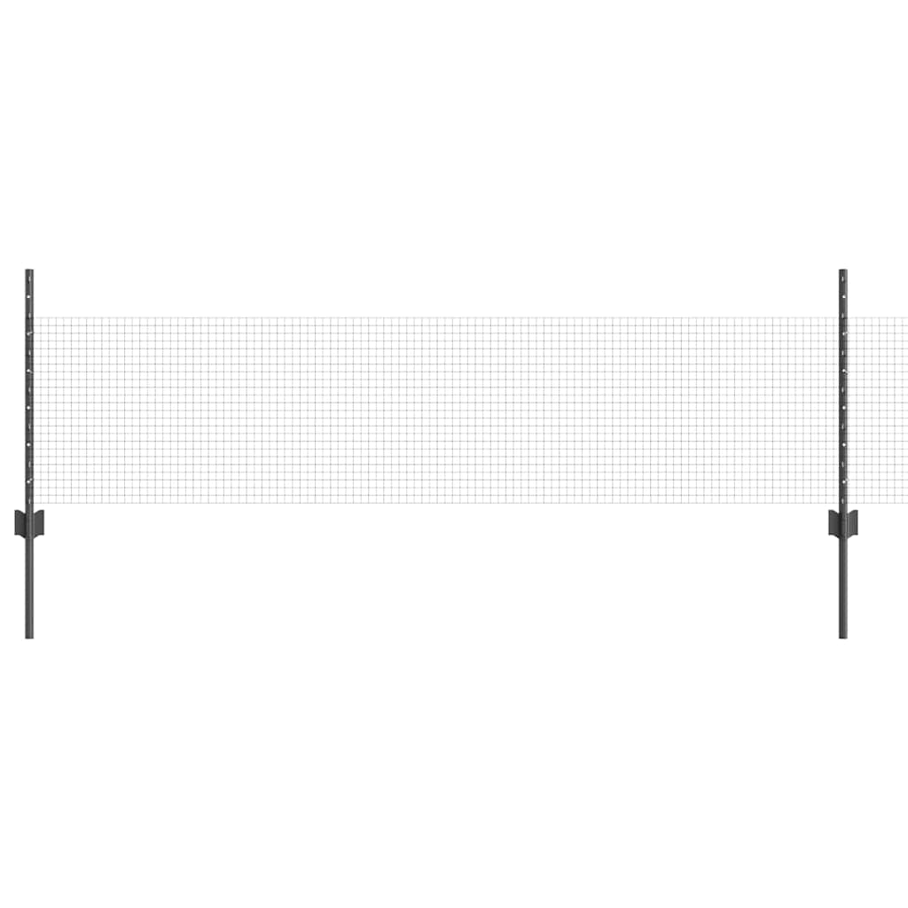 Valla vidaxxl con poste acero gris 0,5 x 25 m