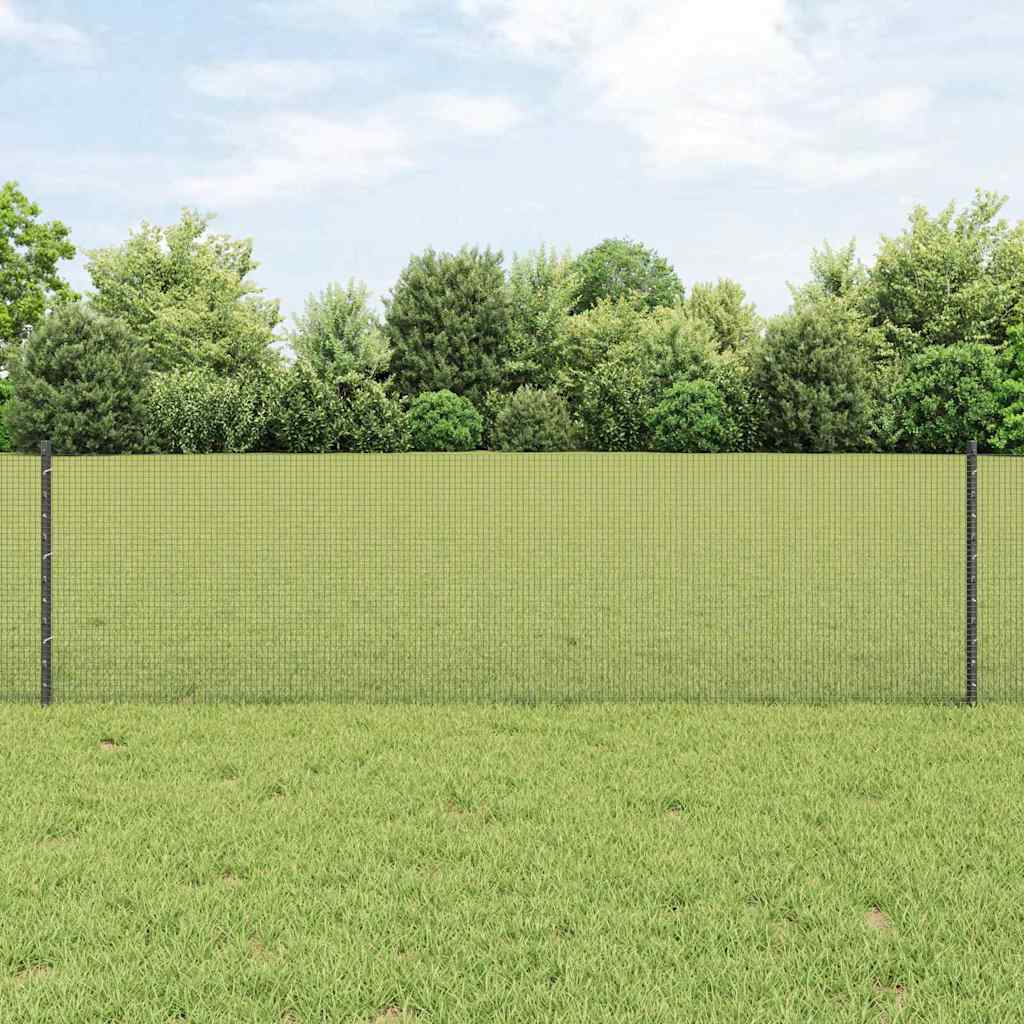 Valla vidaxl con poste gris 0,6 x 25 m acero y PVC