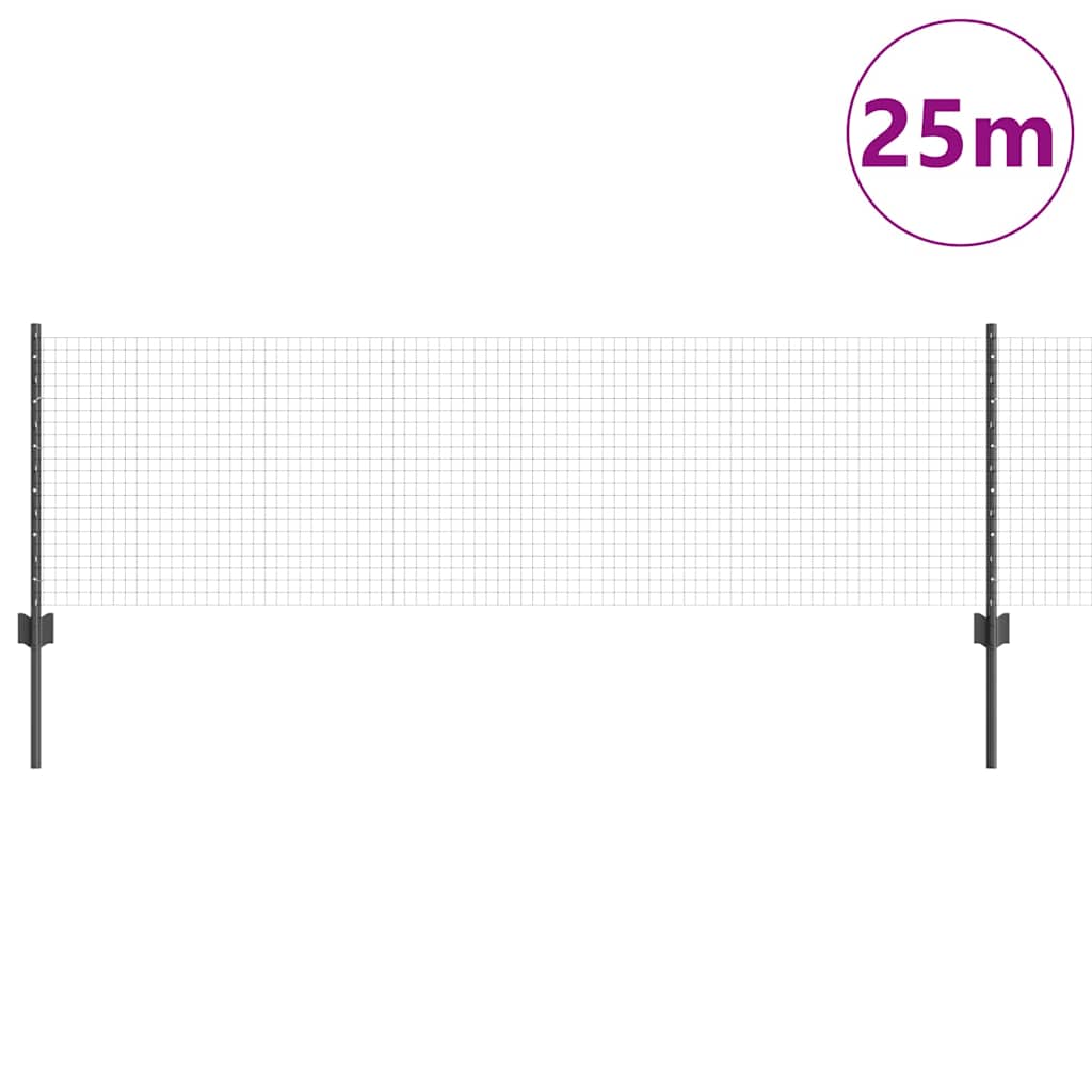Valla vidaxl con poste gris 0,6 x 25 m acero y PVC