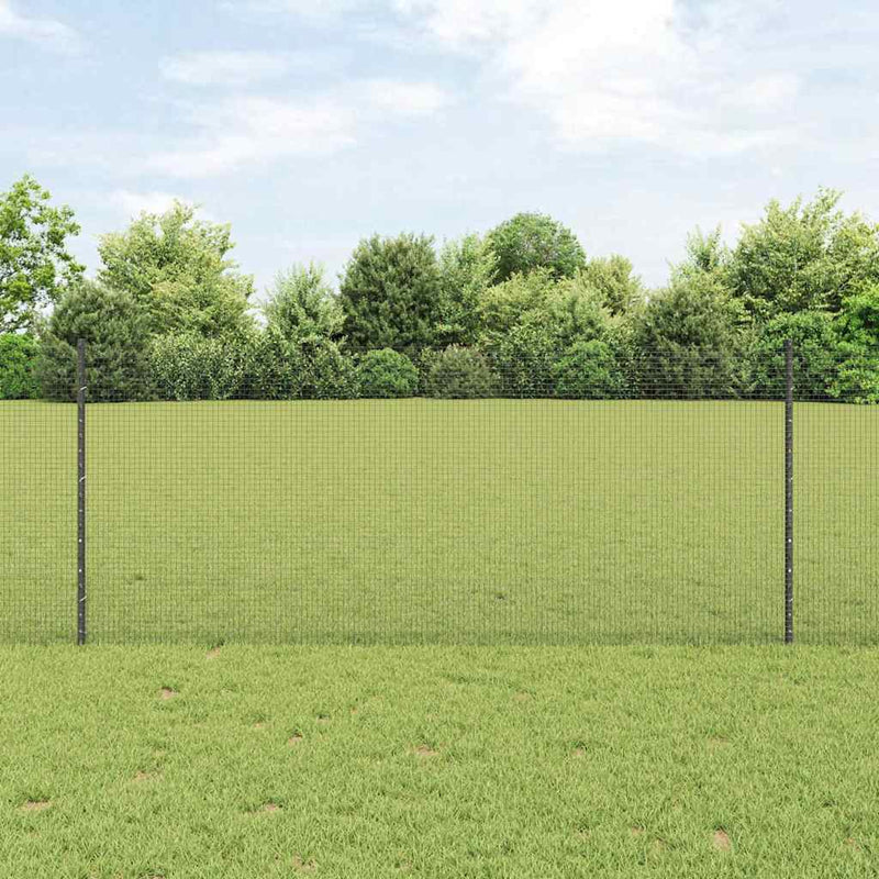 Valla vidaxxl con poste gris 1 x 25 m acero