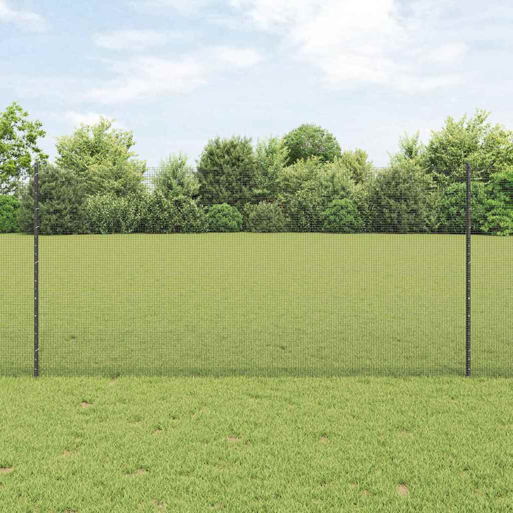 Valla vidaxl con poste gris 1,2 x 25 m acero y PVC