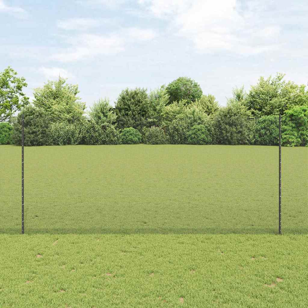 Valla vidaxl con poste gris 1,4 x 25 m acero y PVC