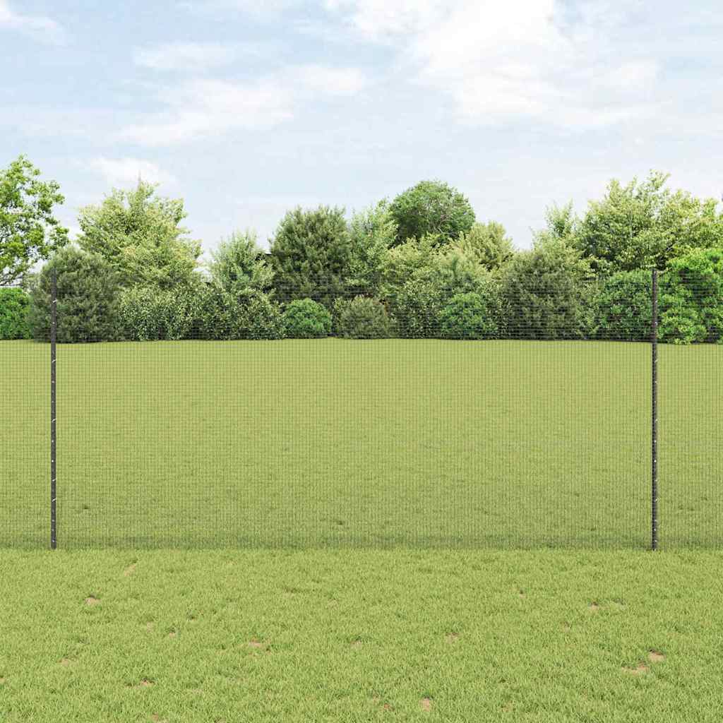 Valla vidaxl con poste gris 1,4 x 25 m acero y PVC