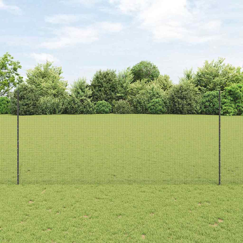 Valla vidaxl con poste gris 1,4 x 25 m acero y PVC