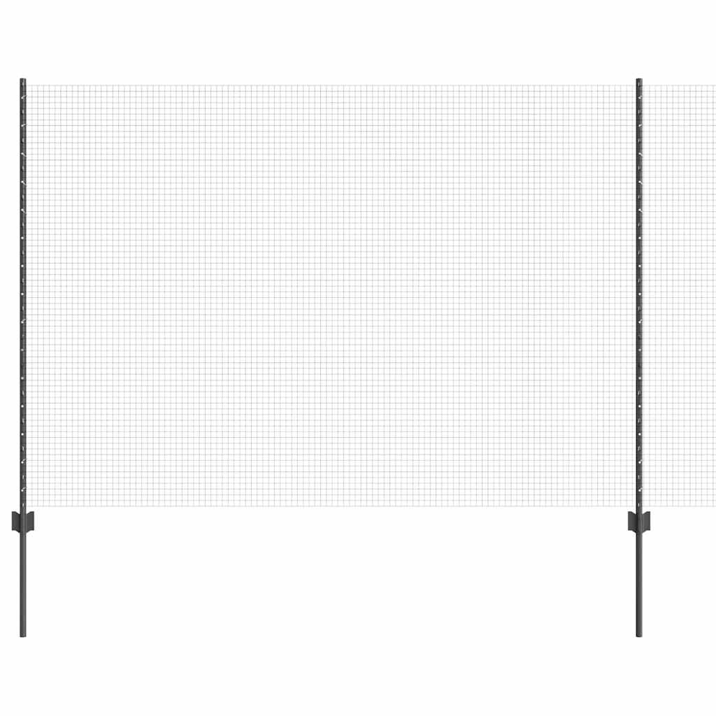 Valla vidaxl con poste acero gris 1,5 x 25 m